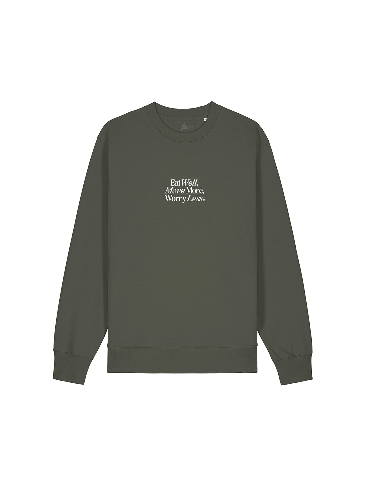 Eat Well, Move More, Worry Less Sweatshirt (Khaki)